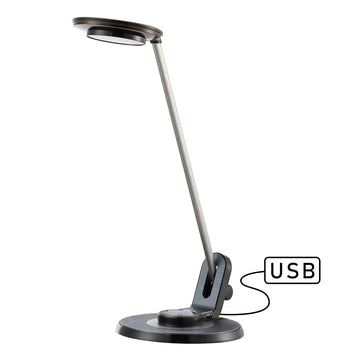 Dixon 18.5" Aluminum Contemporary Minimalist Adjustable Dimmable USB Charging LED Task Lamp - JONATHAN Y
